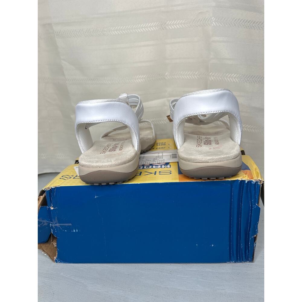 Skechers Reggae Slim Blooming Romance Slip-Ins Sandals White Size 9 - Picture 14 of 16